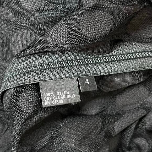 Rickie Freeman Teri Jon Dress 4 Womens Handkerchief Hem Polka Dot Party Designer - Picture 7 of 8